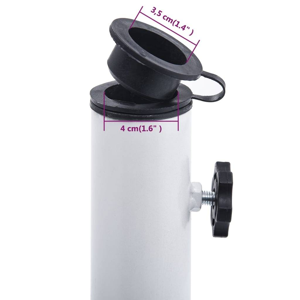 Socle de parasol - accessoire parasol Blanc 12 kg 48 cm Fonte - MEUBLE PRO - Image 8