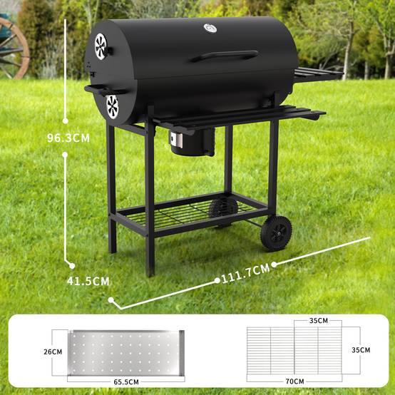 Barbecue Charbon de Bois XXL,Barbecue,avec Grille de Cuisson XXL avec Deux éTagèRes - Image 4
