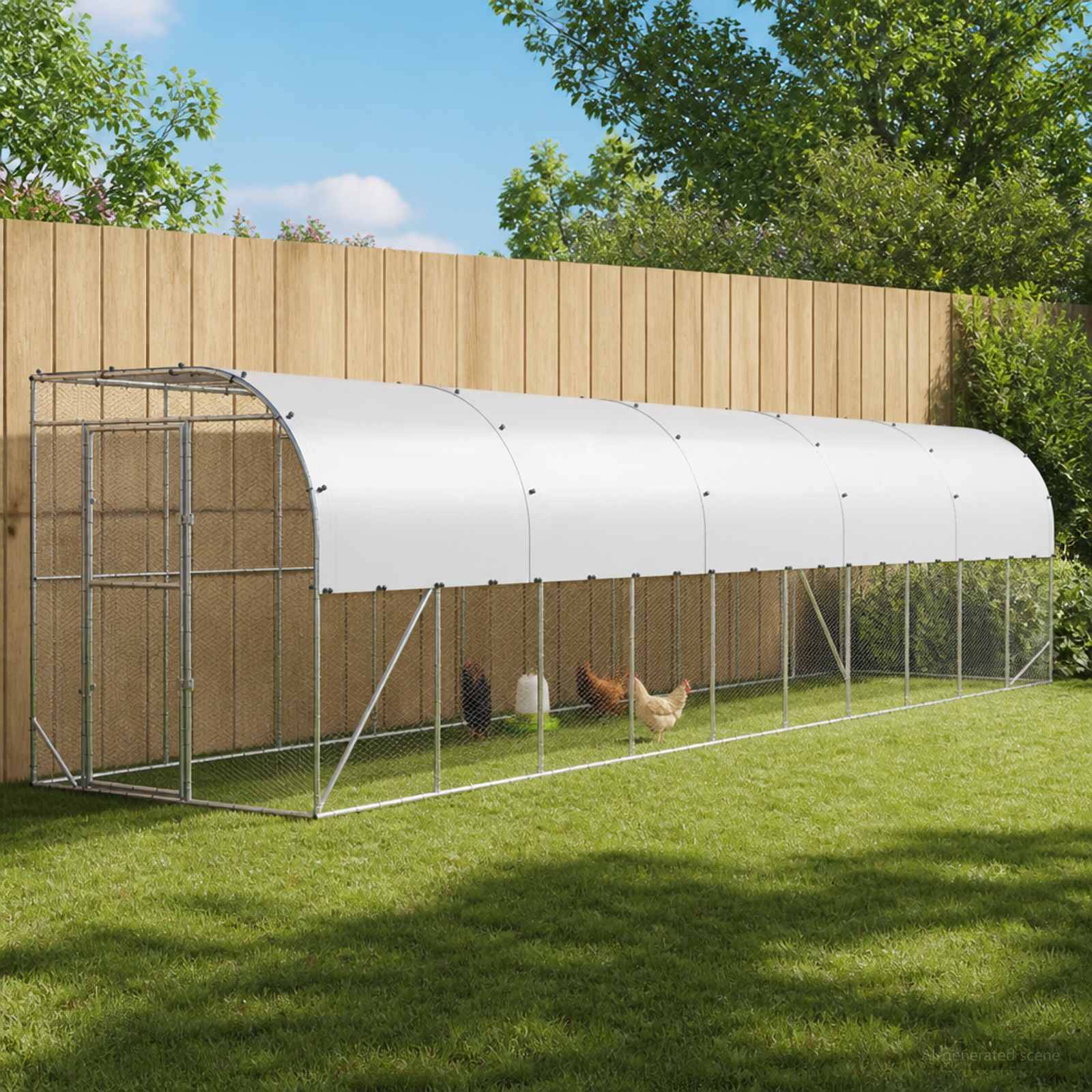 Vidaxl - Poulailler contre le mur Argenté 600 x 150 x 215 cm vidaXL 3434739 - Image 1