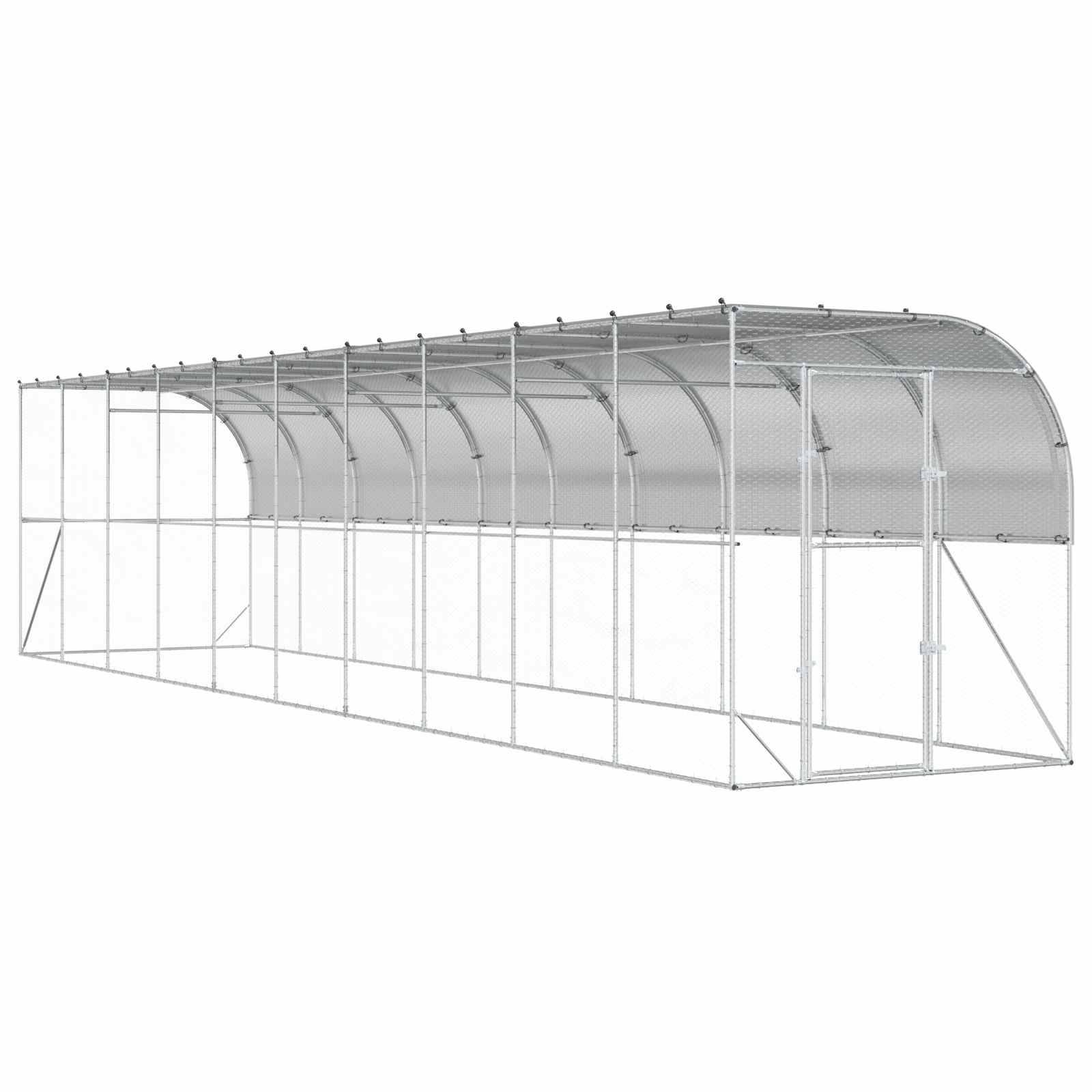 Vidaxl - Poulailler contre le mur Argenté 600 x 150 x 215 cm vidaXL 3434739 - Image 2