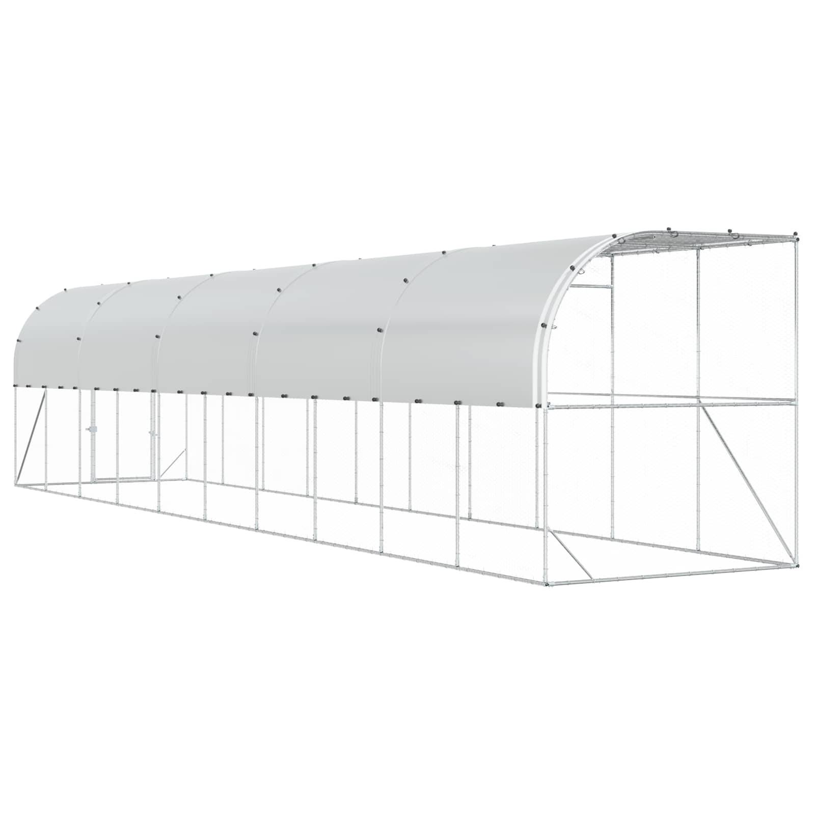 Vidaxl - Poulailler contre le mur Argenté 600 x 150 x 215 cm vidaXL 3434739 - Image 7