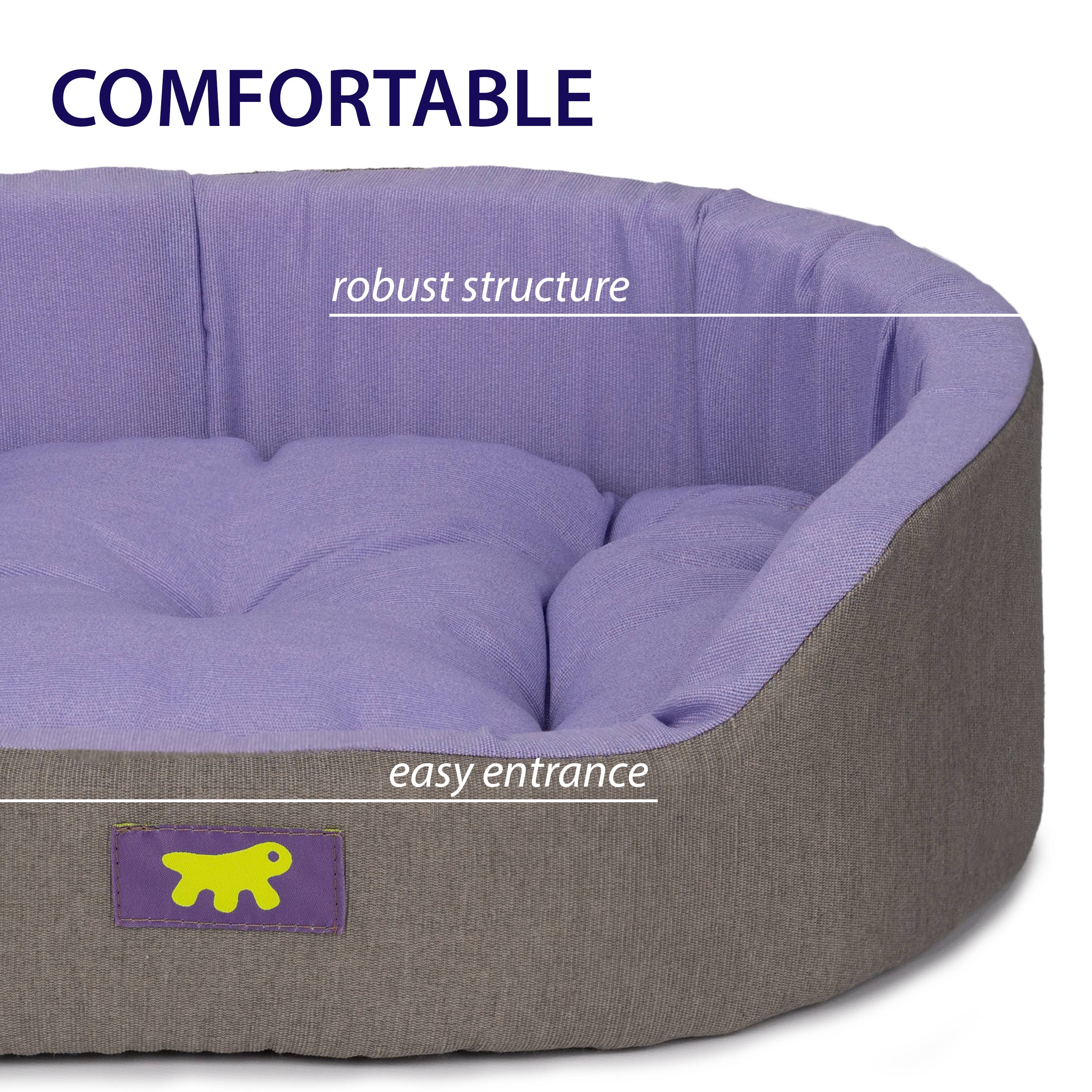 Ferplast - Ferplast Panier Chien Dandy, Coussin Amovible et Lavable, Housse en Coton avec Rembourrage Doux, Lit Chiens Moyen, 95 x 60 x H 21 cm, Lilas - Image 7