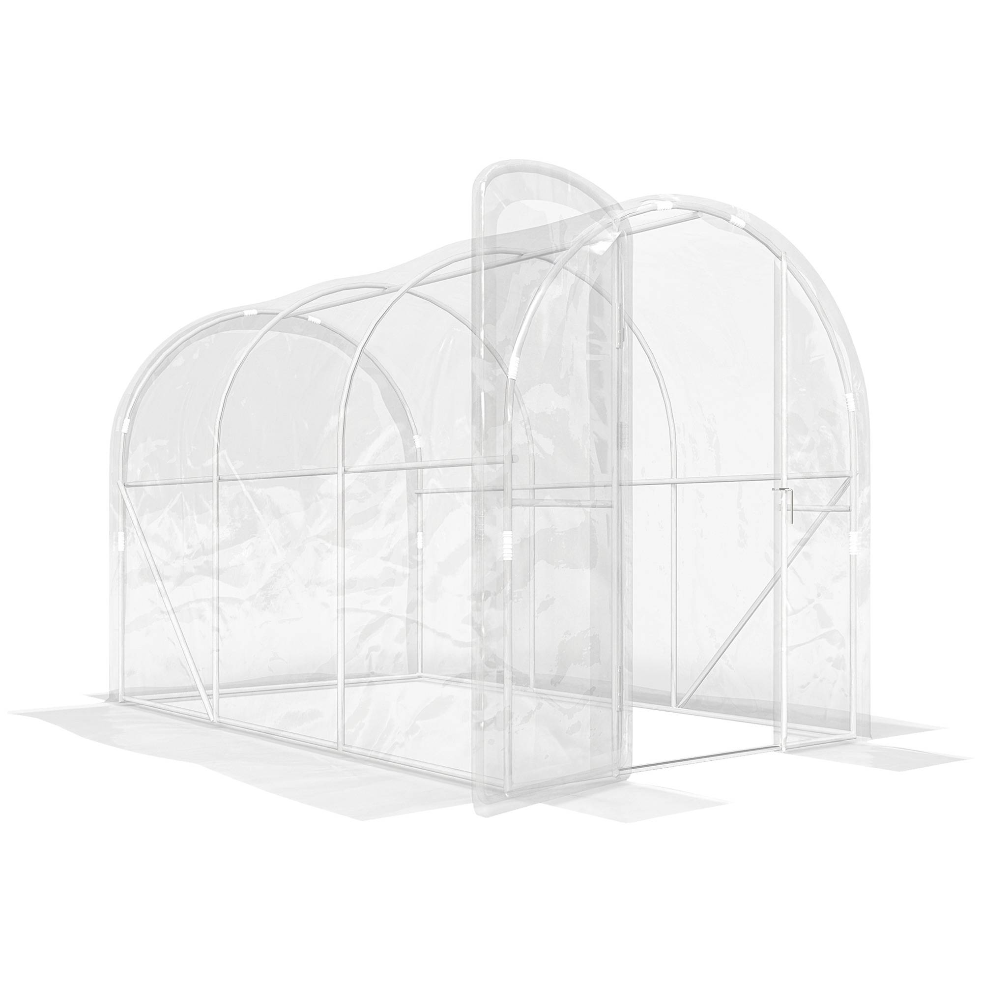 ComfortXL - Serre tunnel acier bâche PE jardin potager protection intempérie 300x200x195cm transparent - ComfortXL Outdoor Living - Image 2