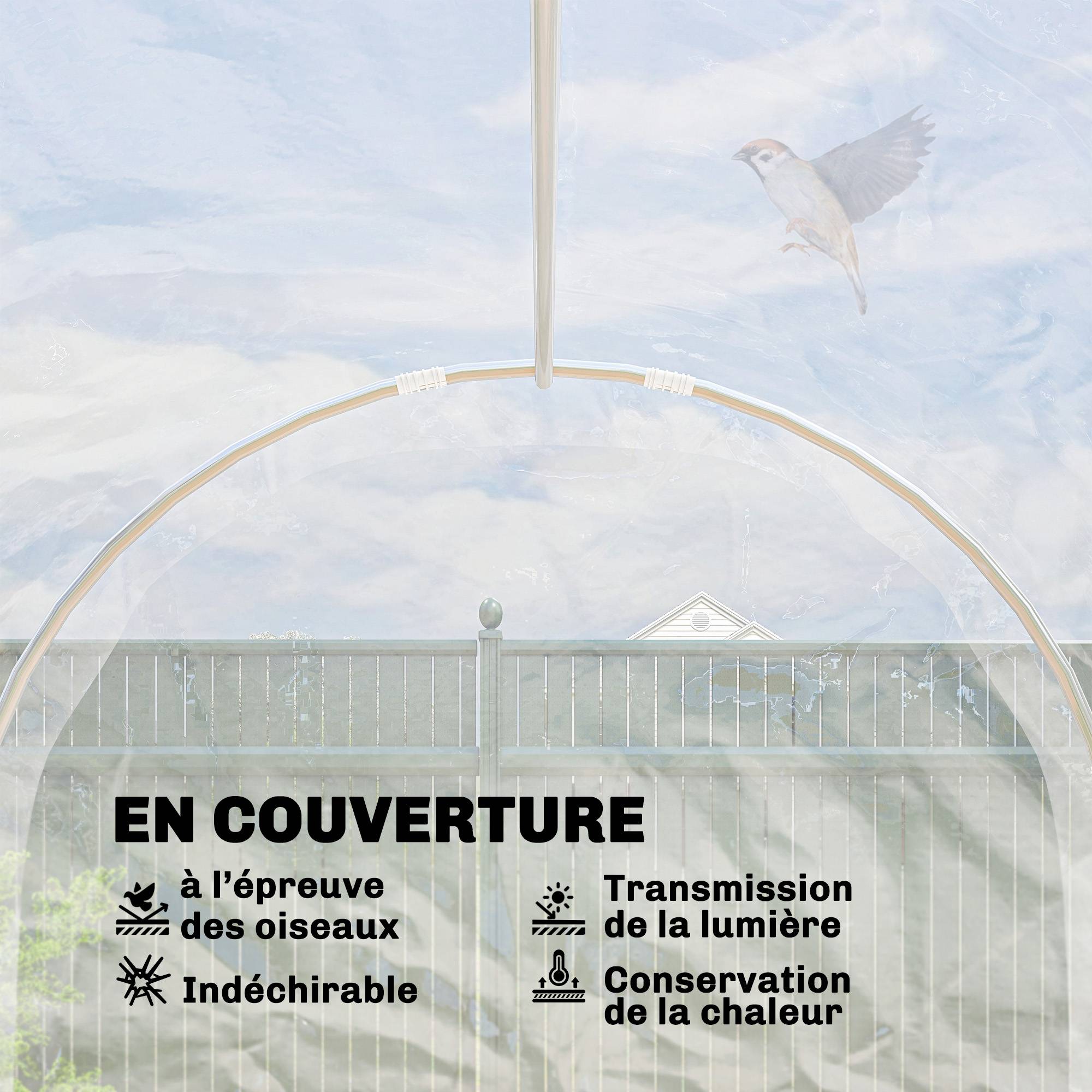 ComfortXL - Serre tunnel acier bâche PE jardin potager protection intempérie 300x200x195cm transparent - ComfortXL Outdoor Living - Image 6