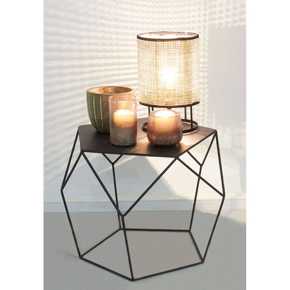 Aubry Gaspard - Lampe de chevet ronde en métal et cannage (Lot de 2) - Image 2