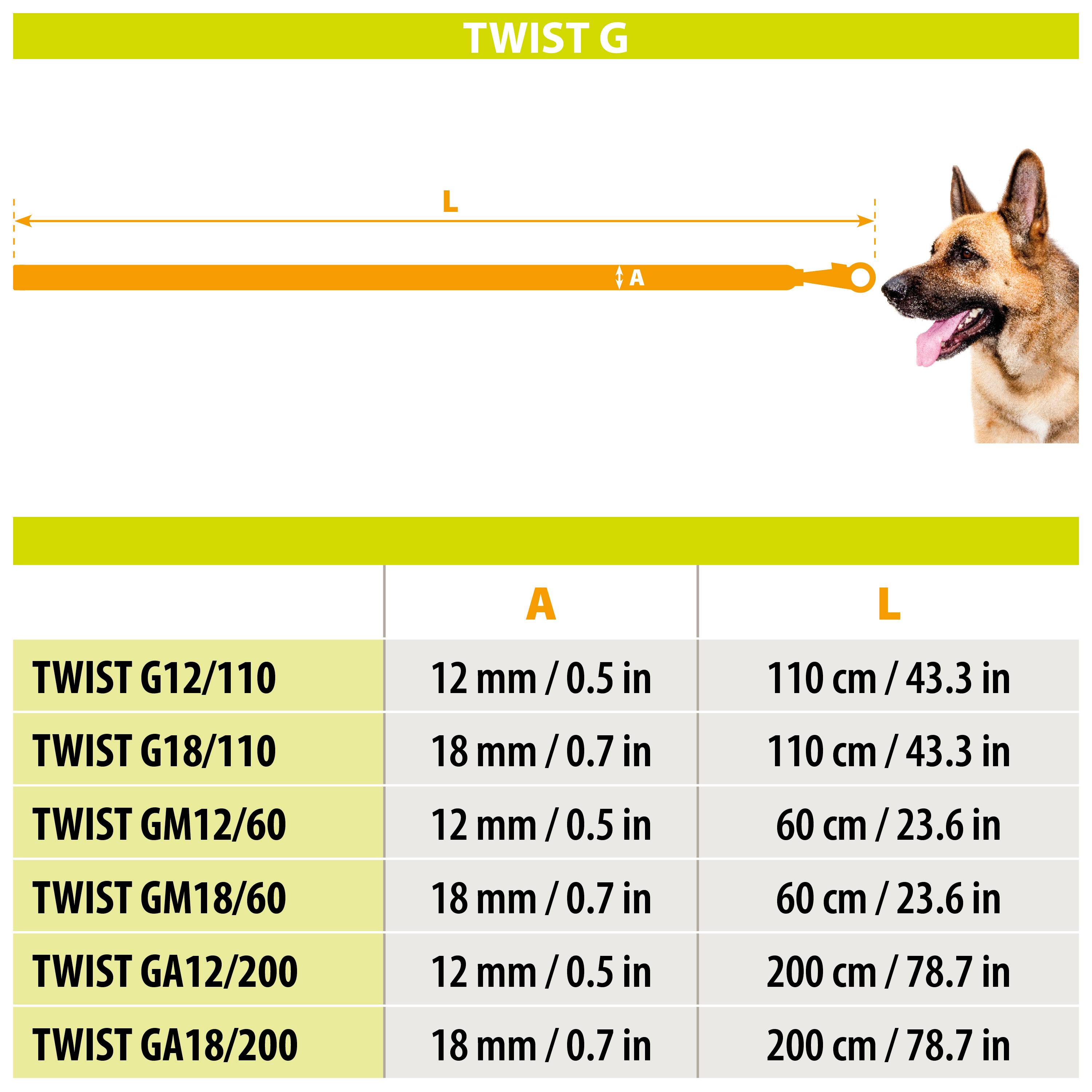 Ferplast - Laisse de Dressage pour Chiens en Nylon TWIST MATIC GA18/200, Mousqueton Magnétique Automatique - Image 2