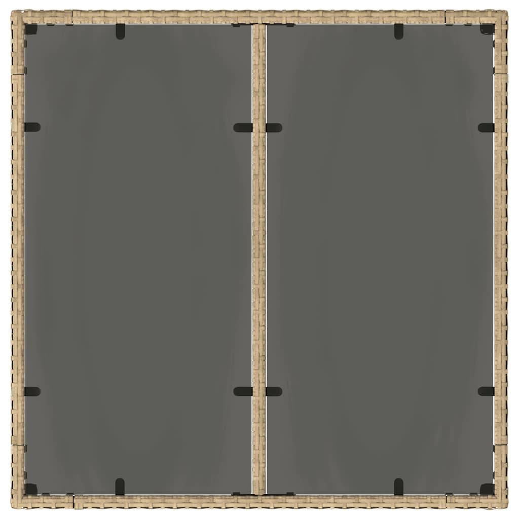 PANGIVO - Table de jardin résine tressée beige verre trempé 90 x 90 x 75 cm, Poids :16.2kg - PANGIVO - Image 7