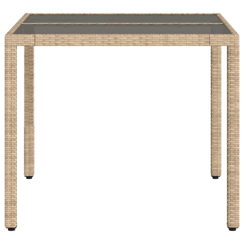 PANGIVO - Table de jardin résine tressée beige verre trempé 90 x 90 x 75 cm, Poids :16.2kg - PANGIVO - Image 5