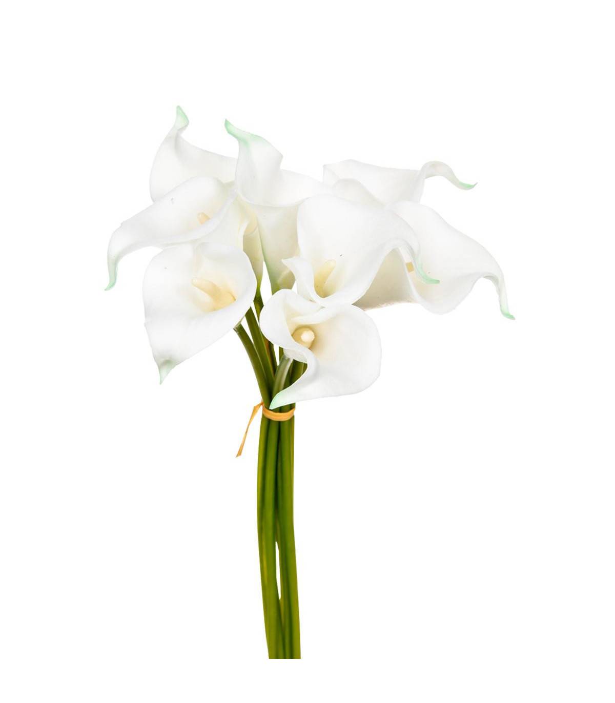 Bouquet de Fleurs artificielles 8 Arums Blanches H 36 cm - Image 1