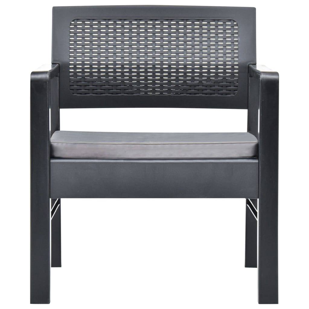 Salon de Jardin 3 pcs 2 Fauteuils Table Basse Plastique Coussins Gris – ComfortXL Outdoor Living - Image 8