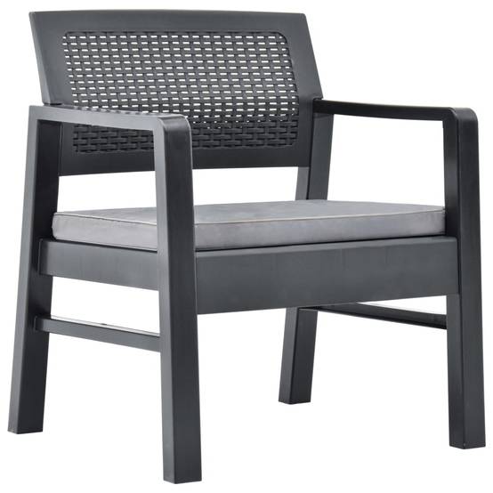 Salon de Jardin 3 pcs 2 Fauteuils Table Basse Plastique Coussins Gris – ComfortXL Outdoor Living - Image 7
