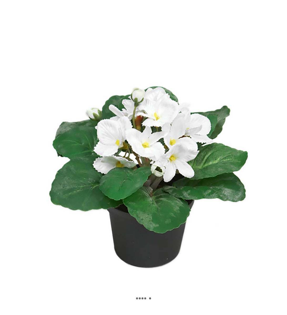 Artificielles - Saint Paulia artificiel en pot H 16 cm très fleuri Crème - couleur: Crème - Image 2