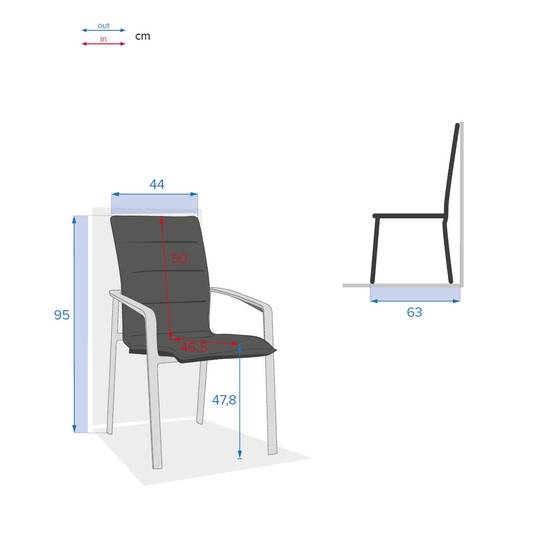 Hesperide - Fauteuil de jardin empilable "Diese" badiane & blanc en aluminium traité époxy Hespéride - Image 6