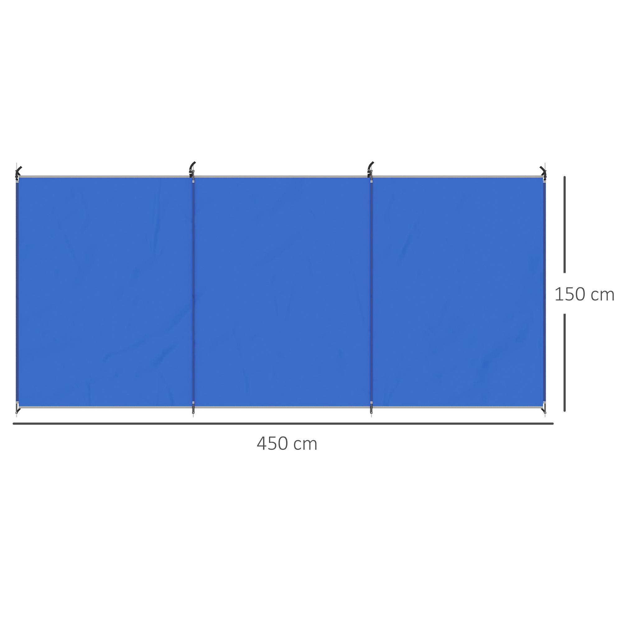 Brise-vent de camping tissu et acier bleu 450 x 0.01 x 150 cm - PANGIVO - Image 5