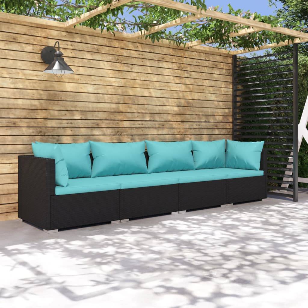 Salon de jardin avec coussins 7 pcs marron résine tressée vidaXL 3222882