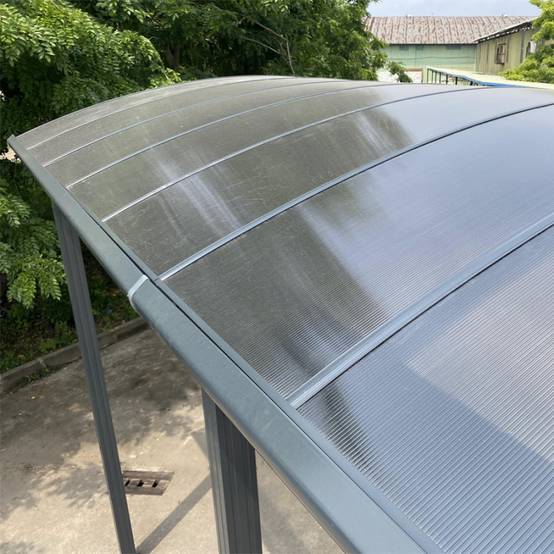 Carport aluminium anthracite 18,3m² pour camping-car X-Metal avec panneaux polycarbonate 6mm - Image 4