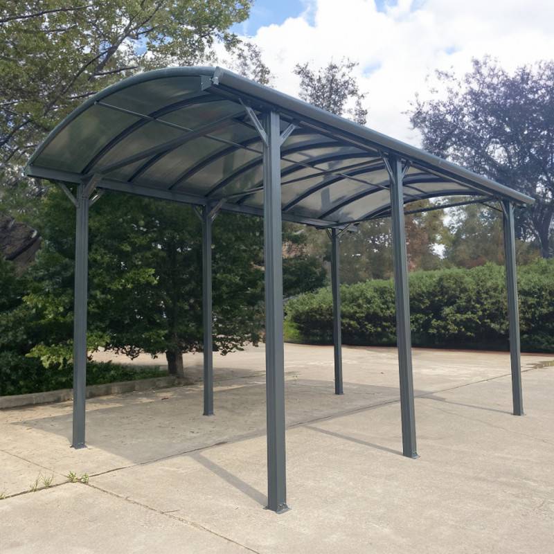 Carport aluminium anthracite 18,3m² pour camping-car X-Metal avec panneaux polycarbonate 6mm - Image 2