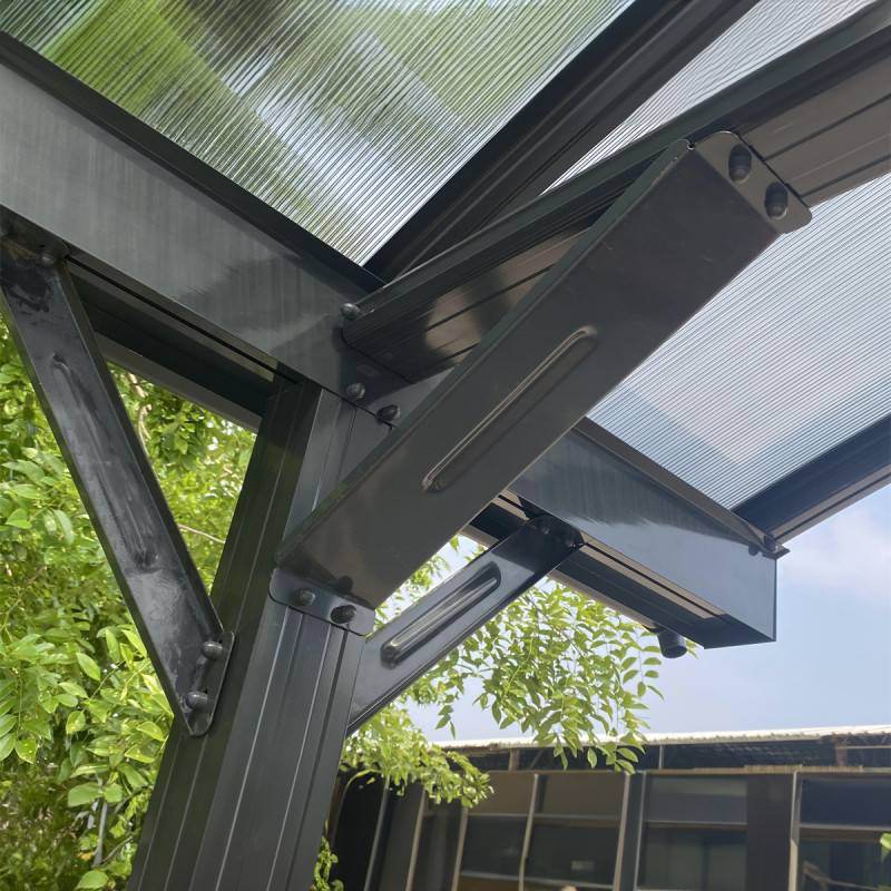Carport aluminium anthracite 18,3m² pour camping-car X-Metal avec panneaux polycarbonate 6mm - Image 6