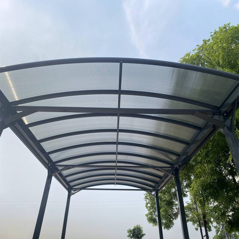 Carport aluminium anthracite 18,3m² pour camping-car X-Metal avec panneaux polycarbonate 6mm - Image 5