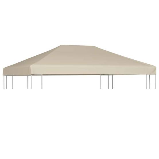 Toile de Tonnelle 4x3 m Polyester PVC Bâche de Rechange Imperméable pour Belvédère de Jardin Beige - ComfortXL Outdoor Living - Image 1