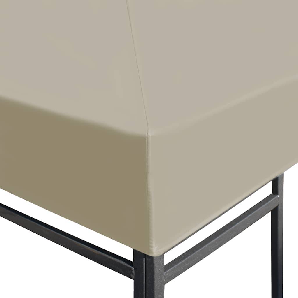 Toile de Tonnelle 4x3 m Polyester PVC Bâche de Rechange Imperméable pour Belvédère de Jardin Beige - ComfortXL Outdoor Living - Image 3