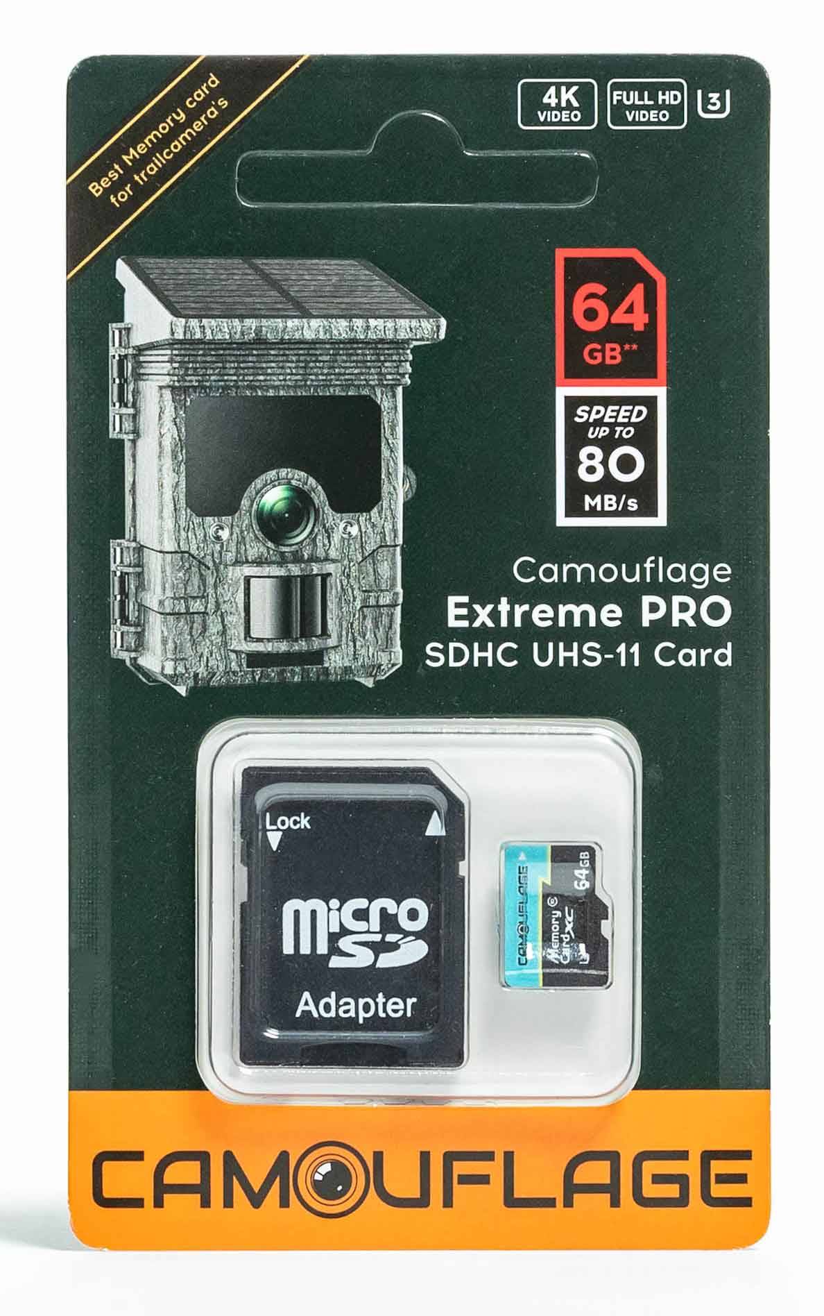 Carte SD pour Caméras de détection | 64Go | Camouflage