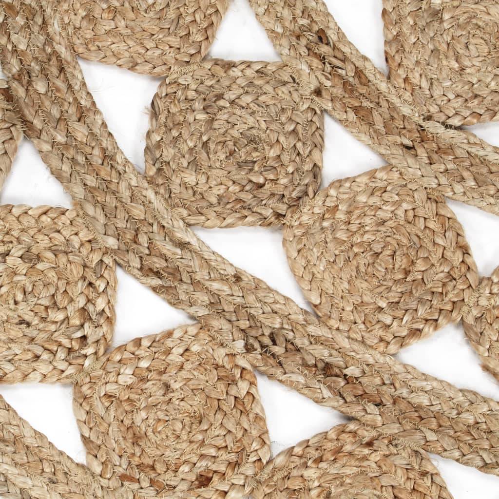 Grand Tapis Circulaire Artisanal en Jute Tressé Durable pour Décoration d'Intérieur Brun 210 cm – ComfortXL Outdoor Living - Image 4