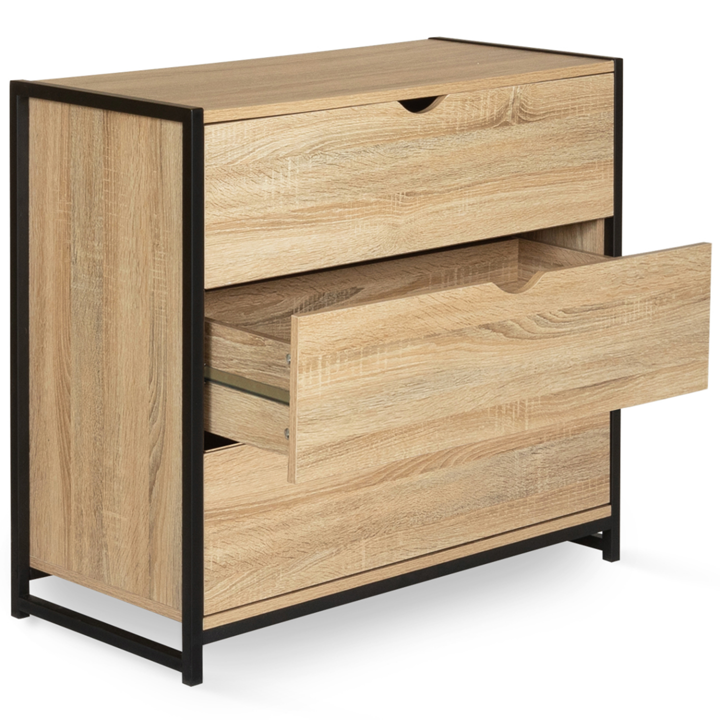 Commode 3 tiroirs DETROIT 80 cm design industriel - Image 4