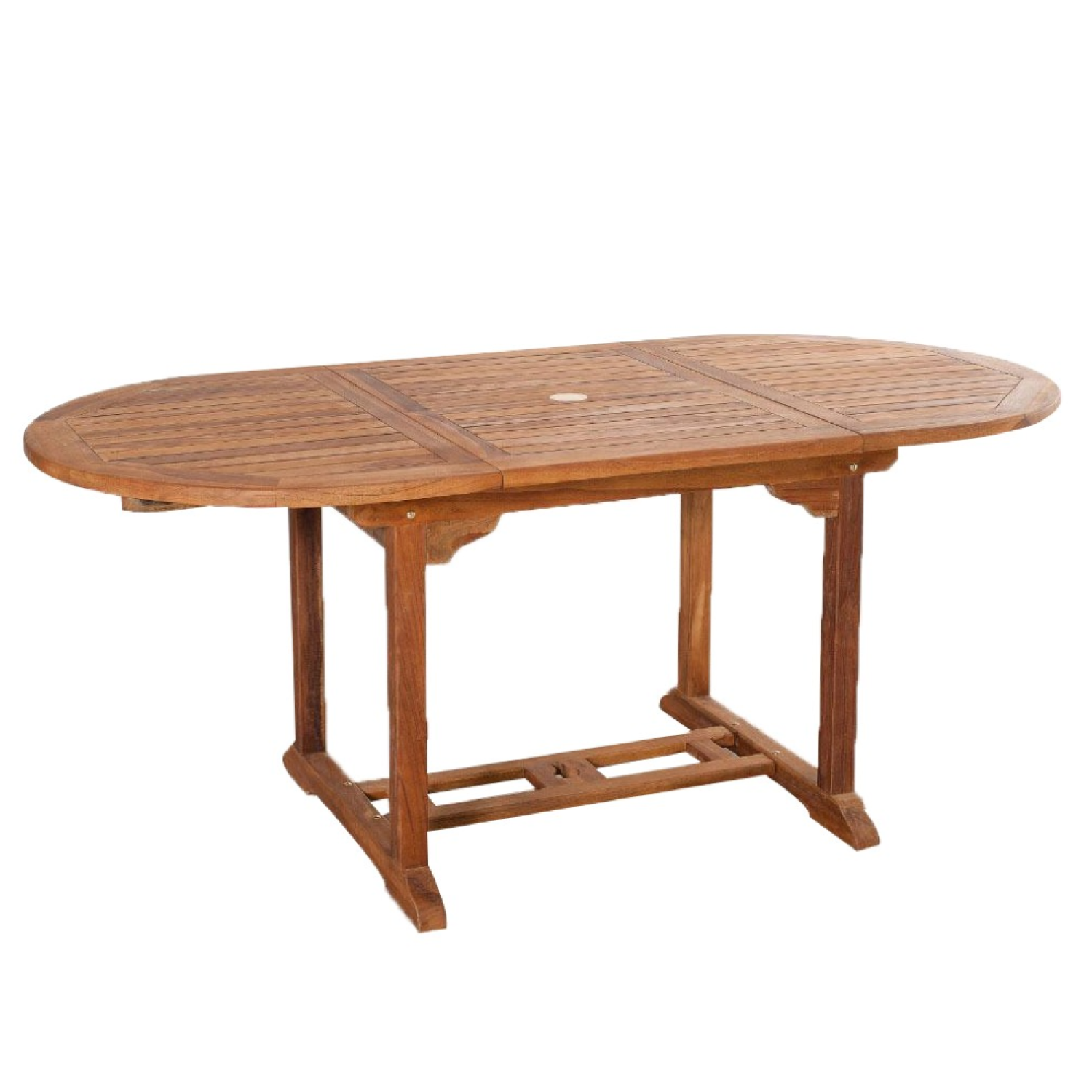 Salon de jardin Teck huilé 6 personnes - Table ovale + 6 chaises LUBOK - Image 3