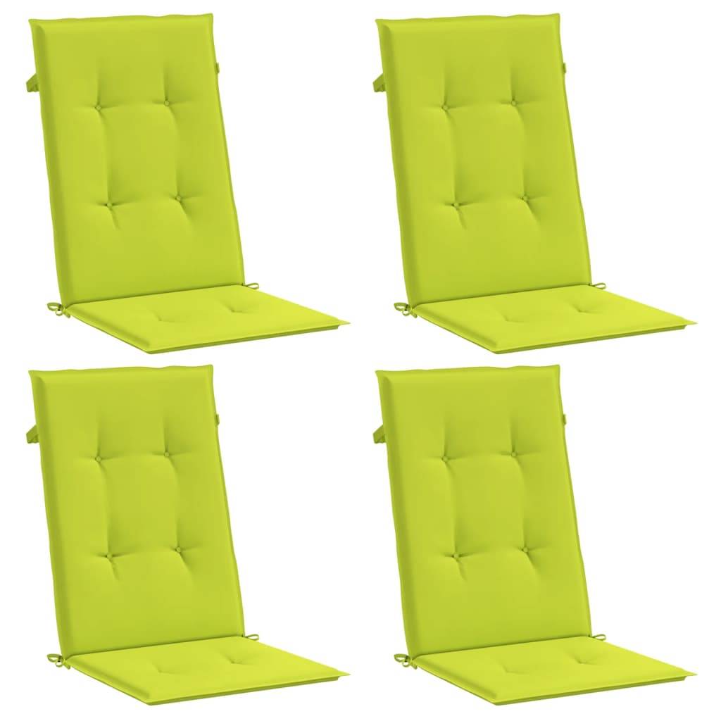 PANGIVO - Coussins de chaise à dossier haut lot de 4 polyester vert vif 120 x 50 x 3 cm - PANGIVO - Image 3