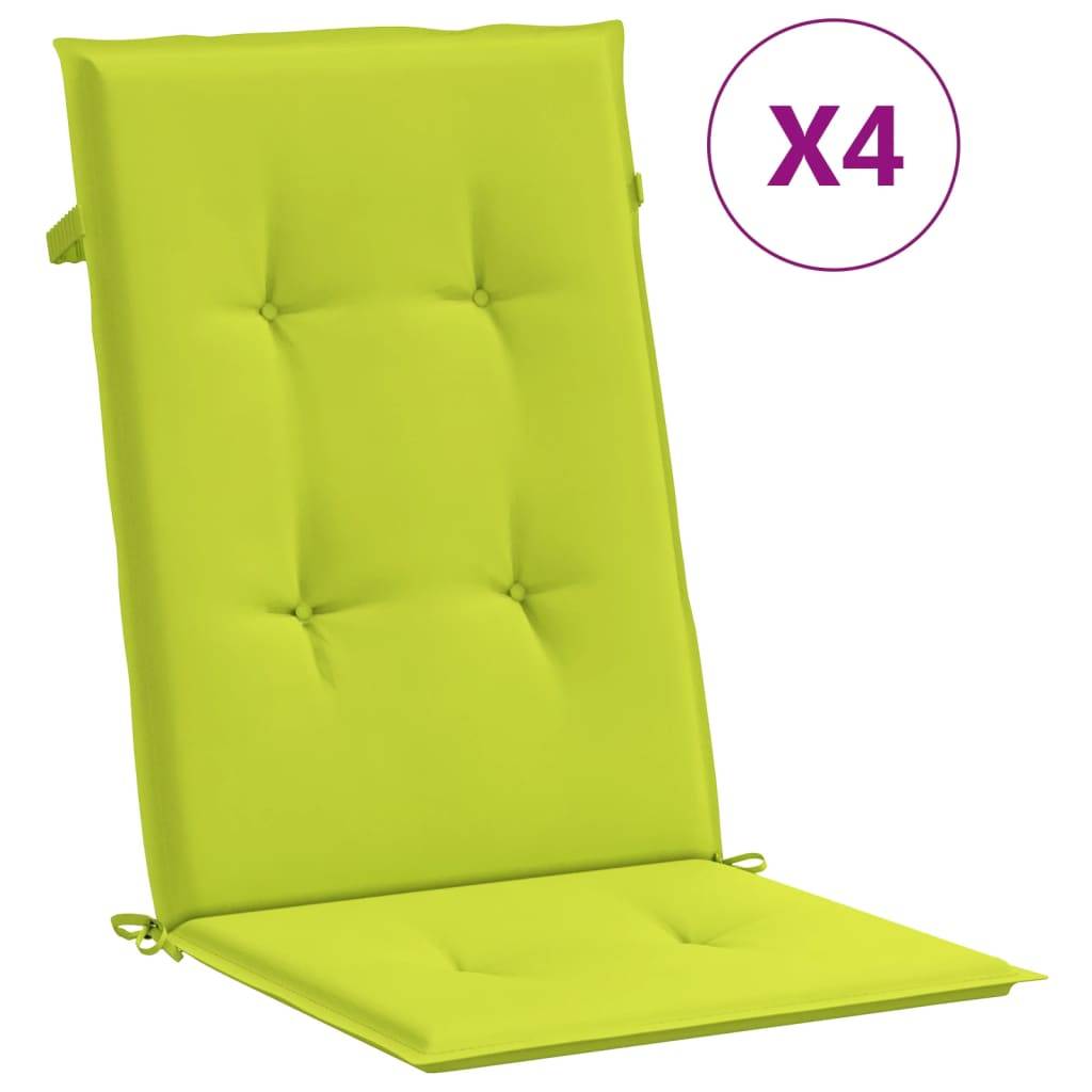 PANGIVO - Coussins de chaise à dossier haut lot de 4 polyester vert vif 120 x 50 x 3 cm - PANGIVO - Image 2