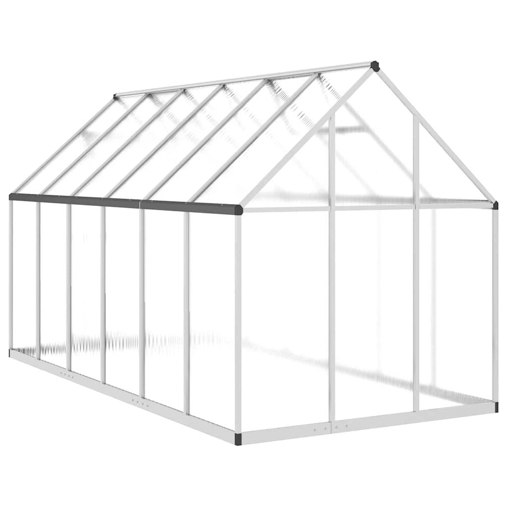 Serre aluminium et polycarbonate argenté 334 x 169 x 195 cm - PANGIVO - Image 5