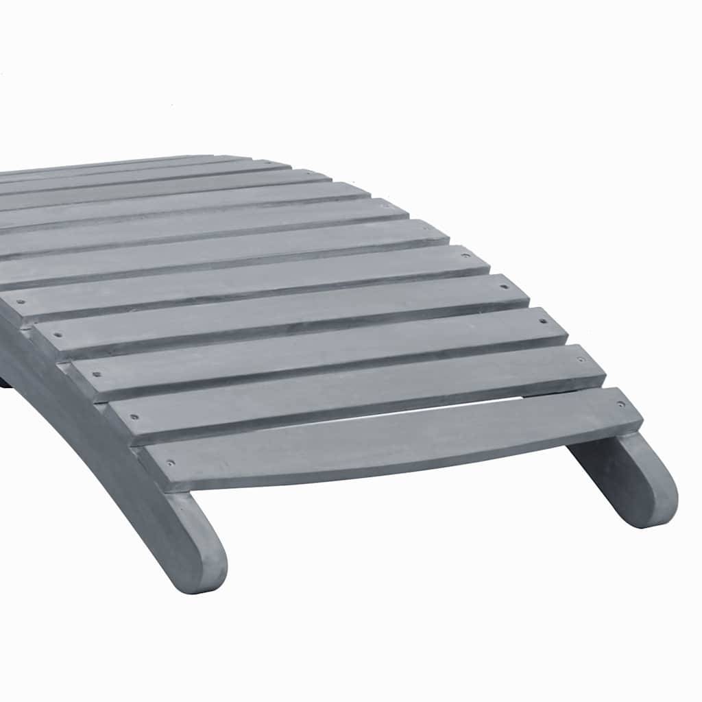 Chaise longue bois d'acacia gris coussin bleu 190 x 60 x 51 cm - PANGIVO - Image 7