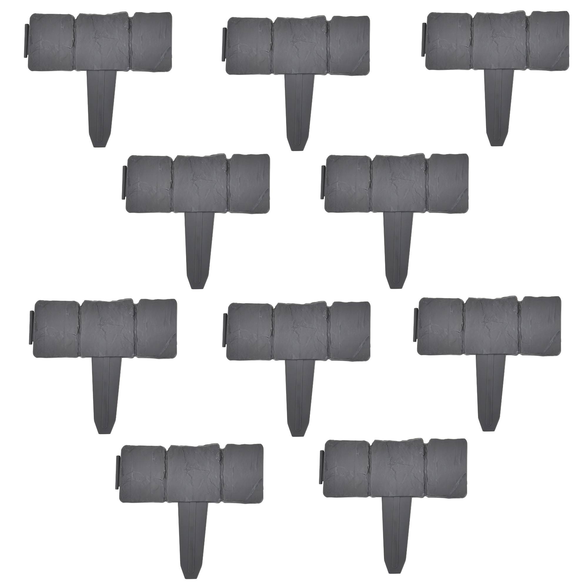 Casa.Pro - Kit de 60 Palissade Hellín gris avec aspect du caillou 1500 cm [casa.pro] - Image 1