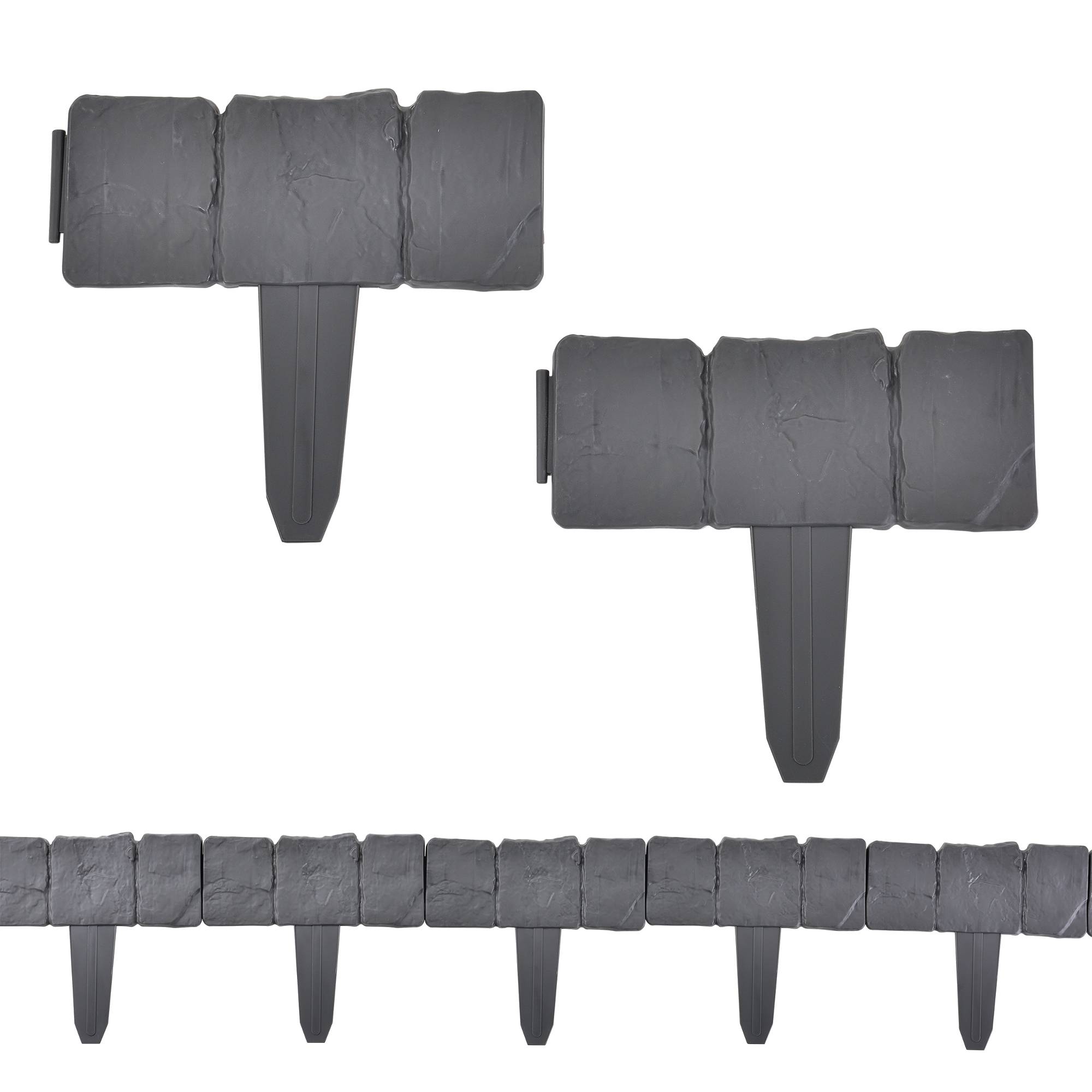 Casa.Pro - Kit de 60 Palissade Hellín gris avec aspect du caillou 1500 cm [casa.pro] - Image 2