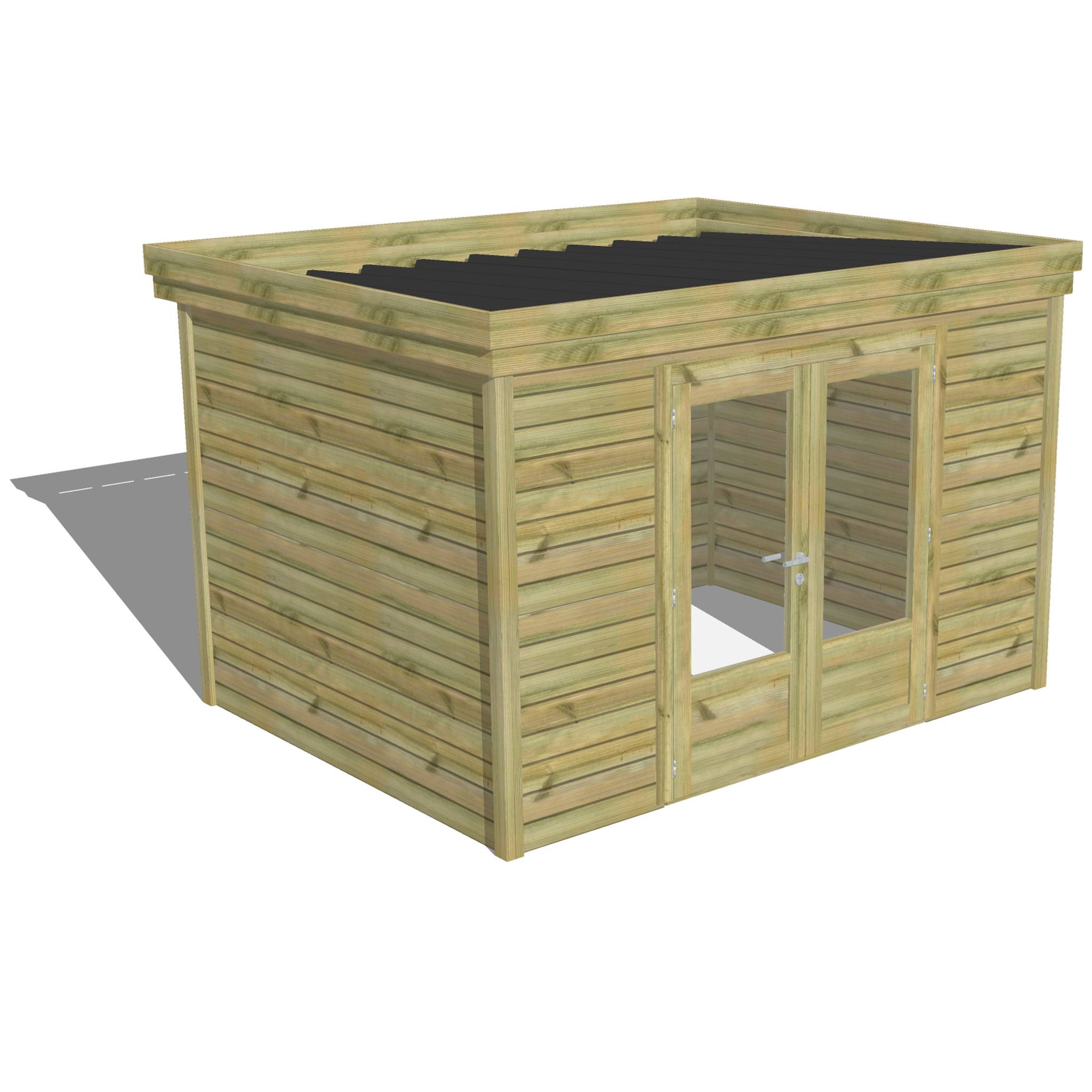 Abri Français - ABRI DE JARDIN bois autoclave 27mm - 3,44x2,64m / 9m2 - Bac acier - Abri Français - Image 1