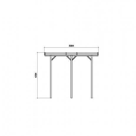 Carport base 5x5 H 4m, Ancrage A enfoncer, Panneaux de toit Métal - Image 3