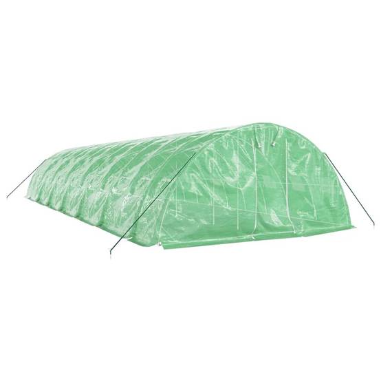 Serre Tunnel Jardin Acier Galvanisé PE Anti-UV Cultures 70m² 14x5m Vert - ComfortXL Outdoor Living - Image 3