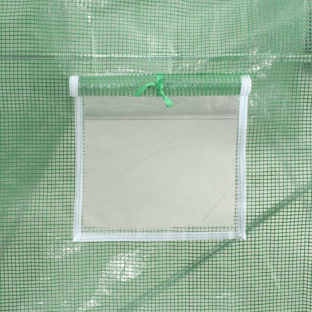 Serre Tunnel Jardin Acier Galvanisé PE Anti-UV Cultures 70m² 14x5m Vert - ComfortXL Outdoor Living - Image 10