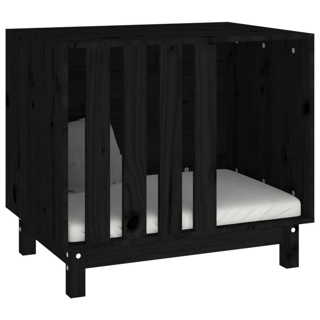 Vidaxl - Niche pour chien Noir 70x50x62 cm Bois de pin massif vidaXL 822485 - Image 5