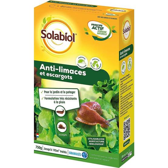Solabiol - Anti-Limaces et escargots - Boite de 750 grs - Utilisable en Agriculture Biologique - Image 1