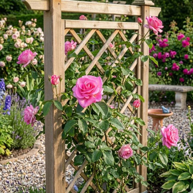 Rosier grimpant Parfum Royal® 'Nirparf' à fleurs Rose - feuillage Caduc - Pot de 3L - 20/40 cm-  hauteur à maturité De 2,00 m à 2,50 m - Image 3