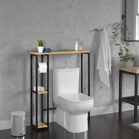 Meuble dessus WC avec placard DETROIT design industriel - Image 5