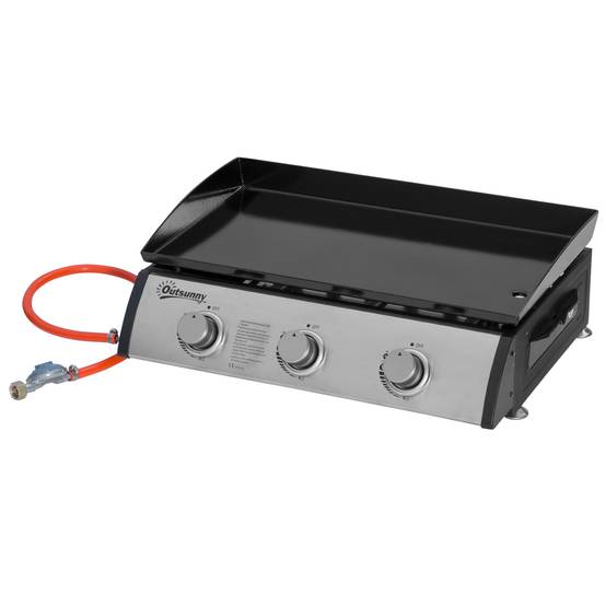 Plancha à gaz acier gris 63 x 48 x 21 cm - PANGIVO - Image 2