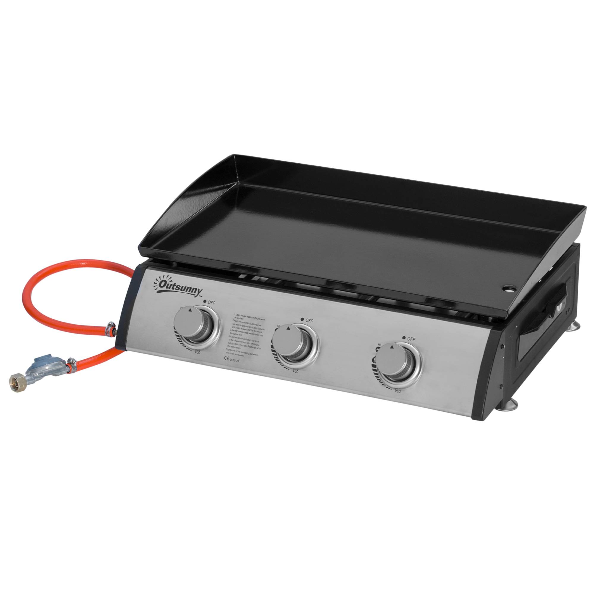 Plancha à gaz acier gris 63 x 48 x 21 cm - PANGIVO - Image 2