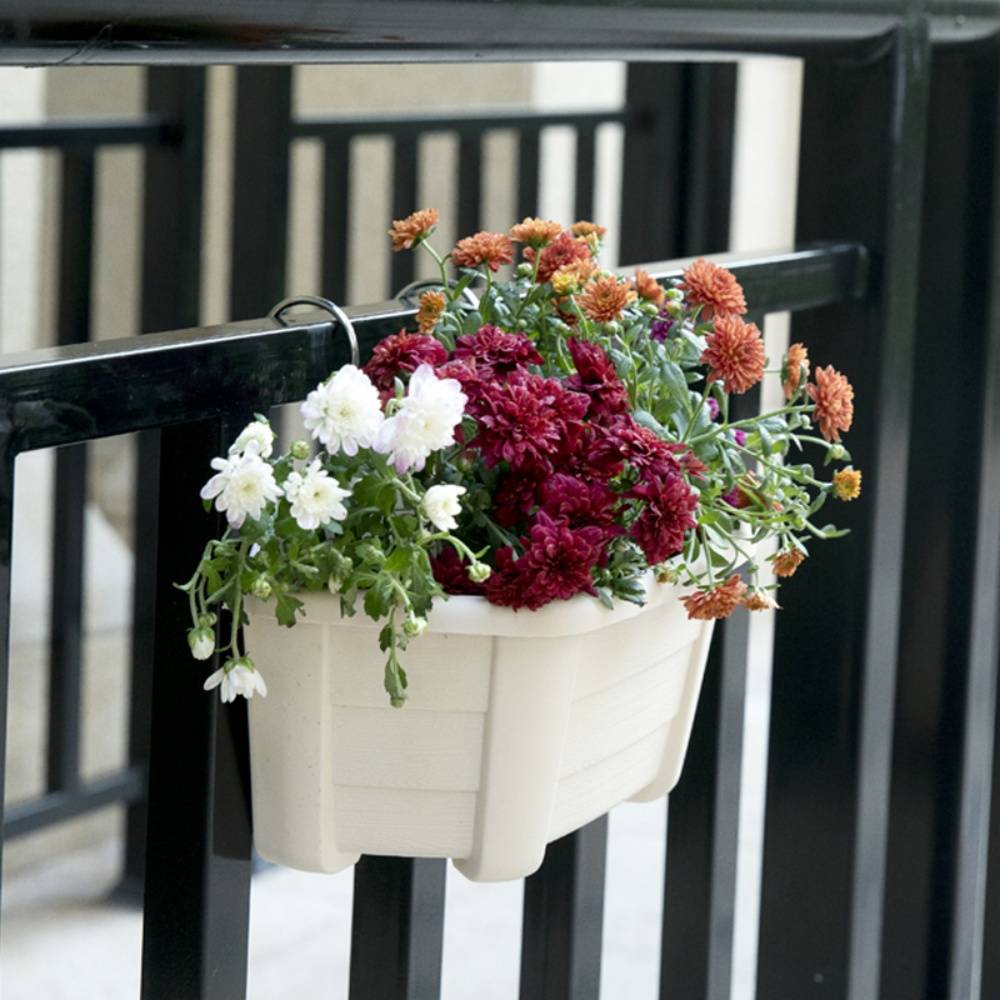 IntiMeg - Jardinière de balcon extérieure IntiMeg blanc cassé - Image 3