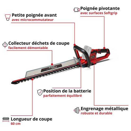 Einhell - Taille-Haies sans fil GE-CH 18/60 Li - Solo Einhell - Image 2