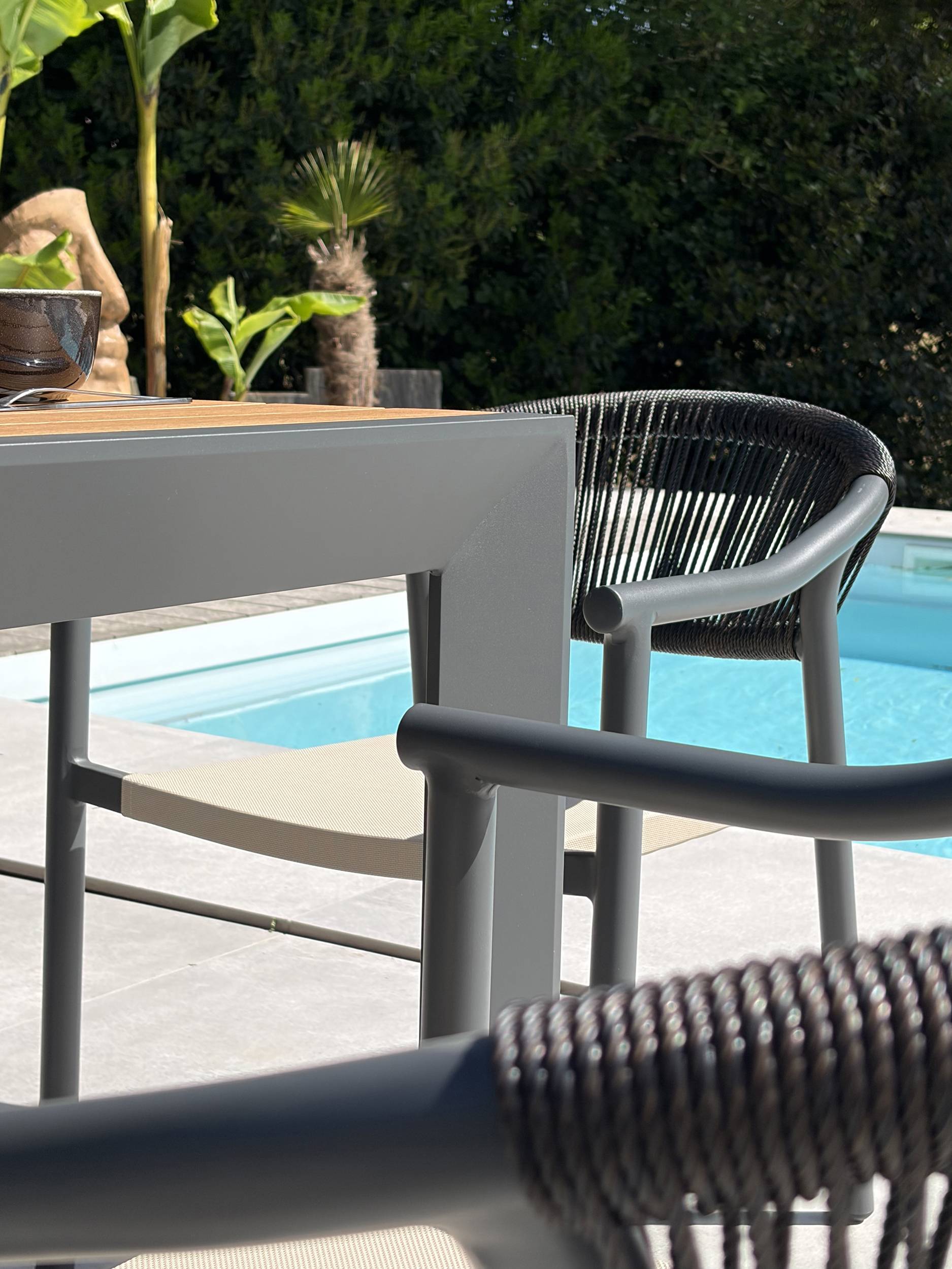 Dcb Garden - Ensemble repas de jardin 6 places en alu - Gris anthracite - TONGA - Image 7