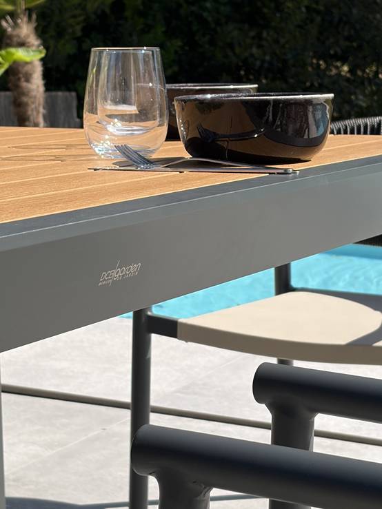 Dcb Garden - Ensemble repas de jardin 6 places en alu - Gris anthracite - TONGA - Image 6