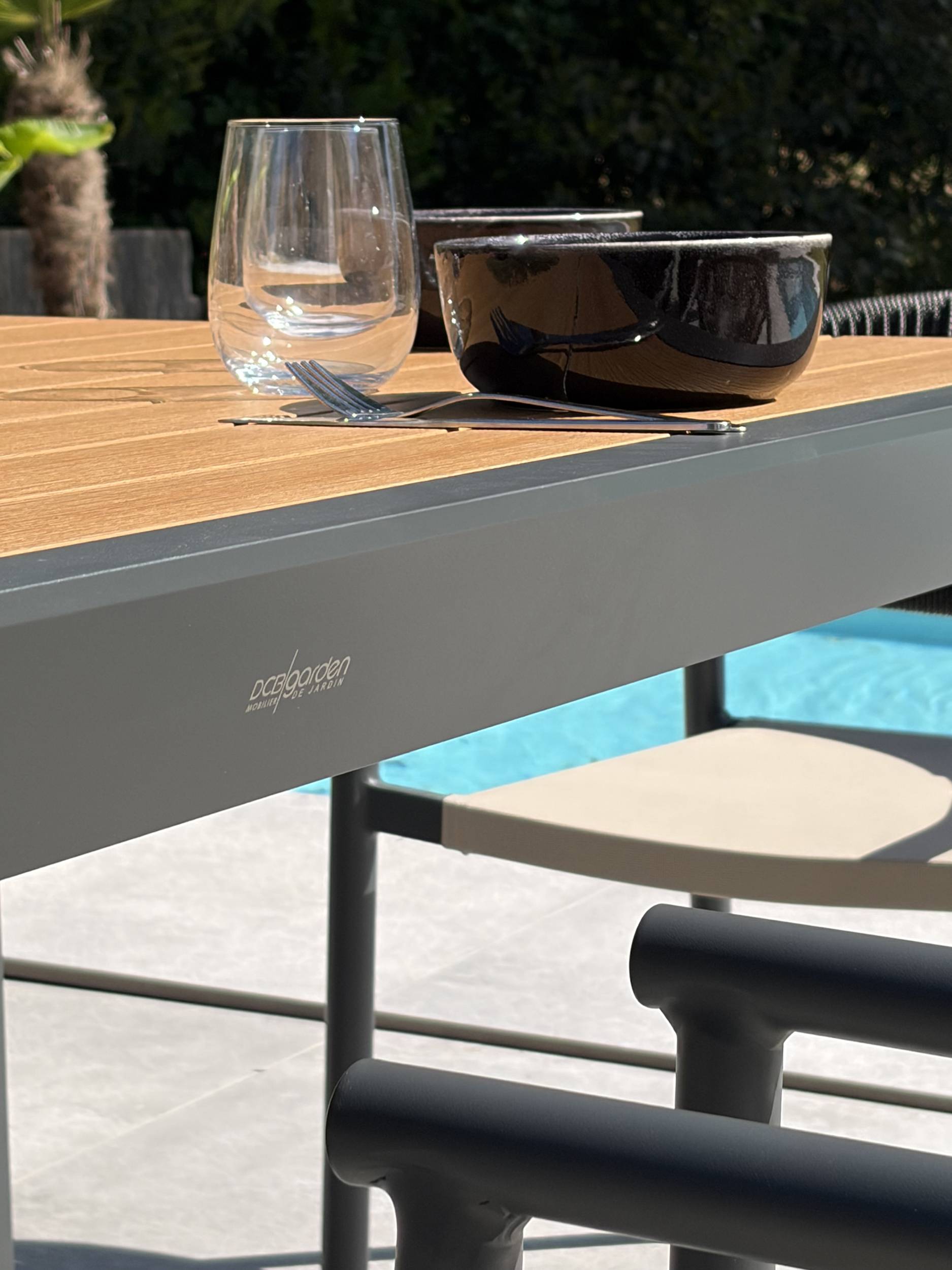 Dcb Garden - Ensemble repas de jardin 6 places en alu - Gris anthracite - TONGA - Image 6